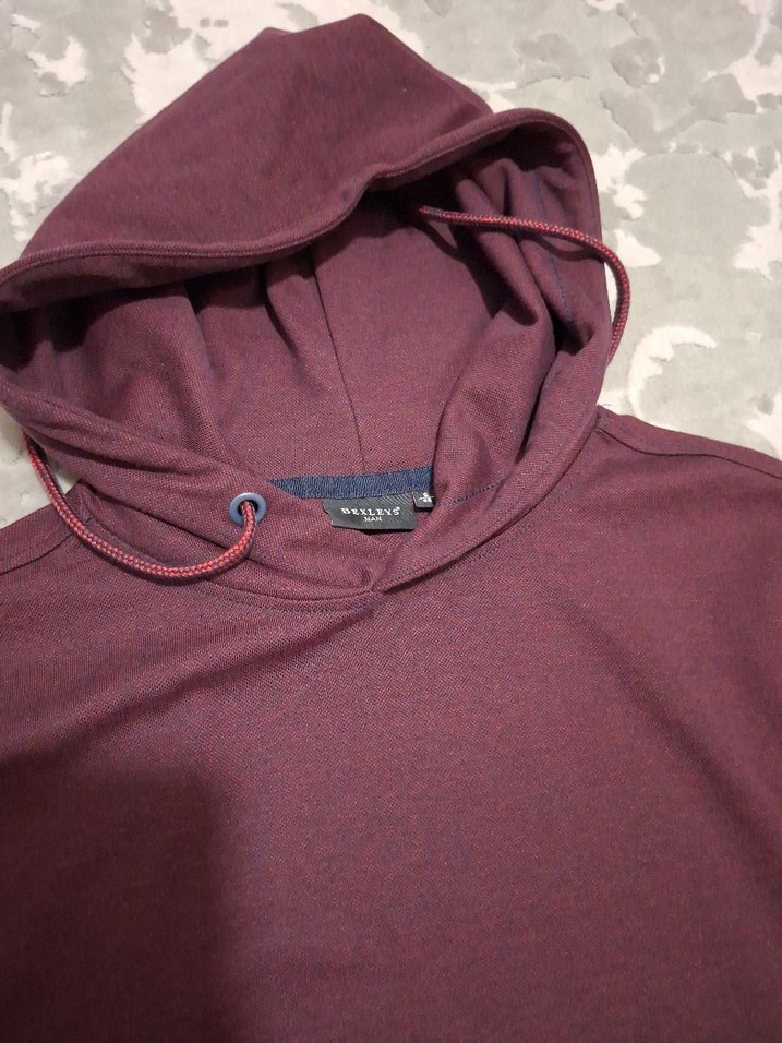 Bordo Kapüşonlu Sweatshirt - Görsel 4