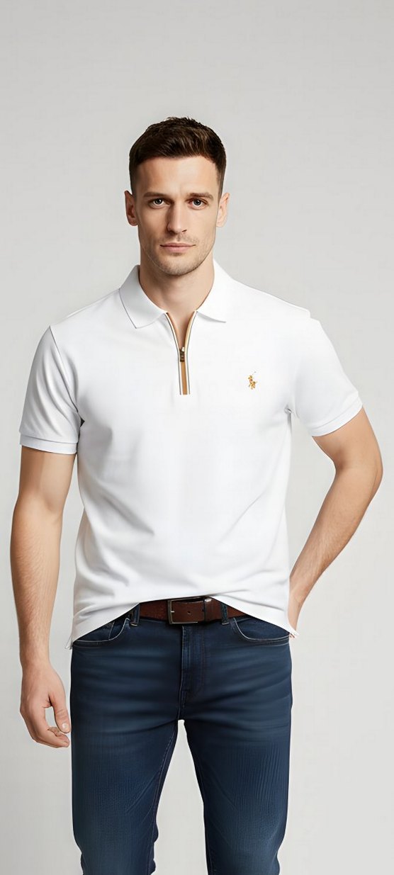 Fermuarlı Polo Tişört - Görsel 2