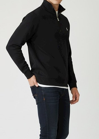 Erkek Siyah Fermuarlı Yarım Balıkçı Sweatshirt - Görsel 2