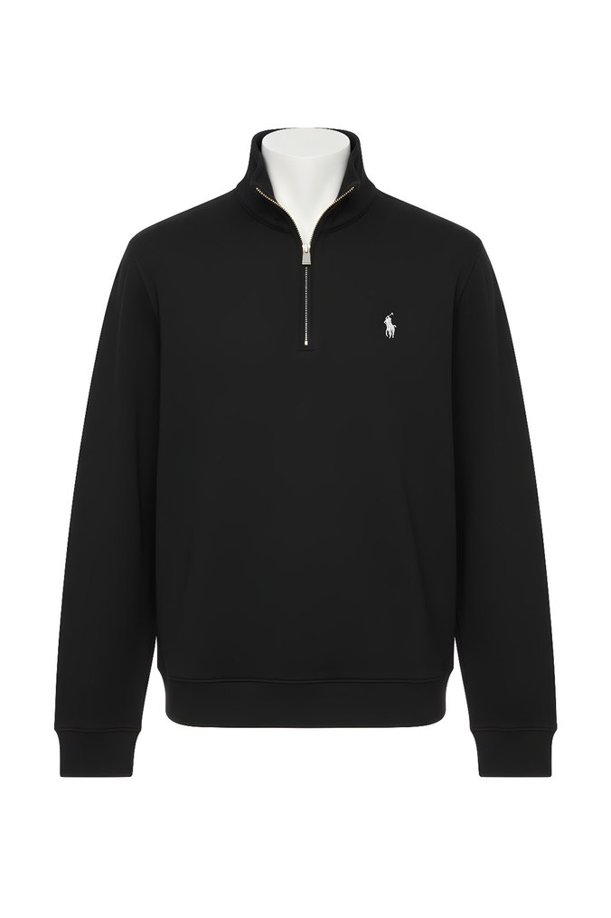 Erkek Siyah Fermuarlı Yarım Balıkçı Sweatshirt - Görsel 4