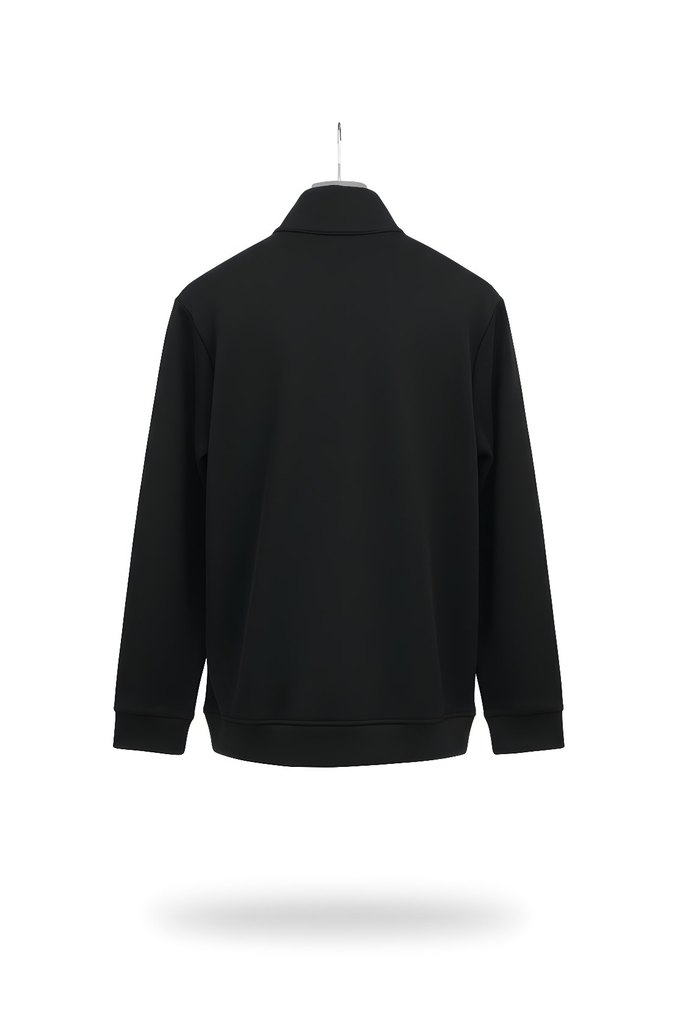 Erkek Siyah Fermuarlı Yarım Balıkçı Sweatshirt - Görsel 5