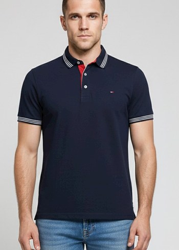 Erkek Lacivert Kısa Kollu Polo Tişört - Görsel 3