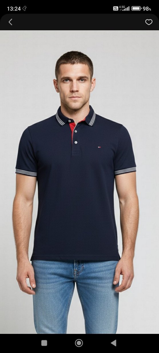 Erkek Lacivert Kısa Kollu Polo Tişört - Görsel 3