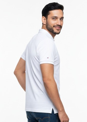 Erkek Beyaz Kısa Kollu Polo Tişört - Görsel 2