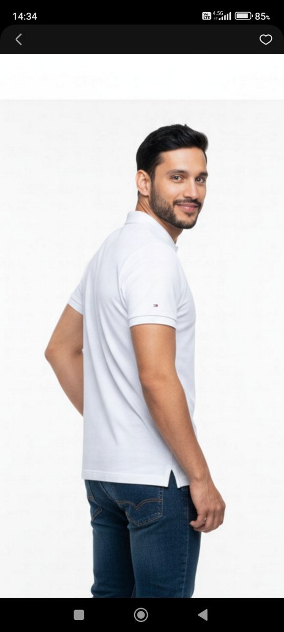 Erkek Beyaz Kısa Kollu Polo Tişört - Görsel 2