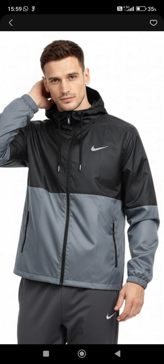 Erkek Gri Nike Rüzgarlık mevsimlik - Görsel 2