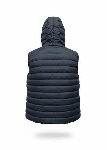 Erkek Lacivert Kapüşonlu Şişme Yelek - Görsel 2