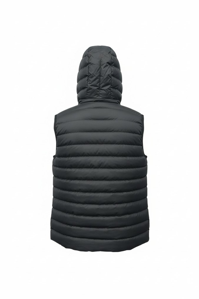 Erkek Siyah Kapüşonlu Şişme Yelek - Görsel 2