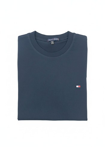 Erkek Lacivert Kısa Kollu Basic Tişört - Görsel 3