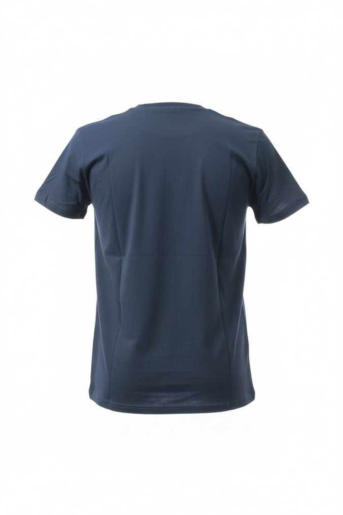 Erkek Lacivert Kısa Kollu Basic Tişört - Görsel 2