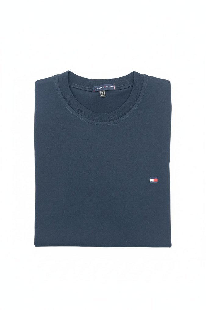 Erkek Lacivert Kısa Kollu Basic Tişört - Görsel 3