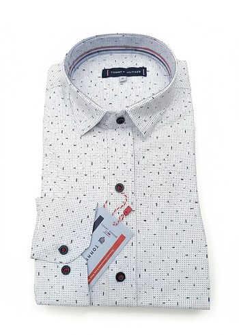 Beyaz Baskılı Erkek Gömlek - Görsel 3