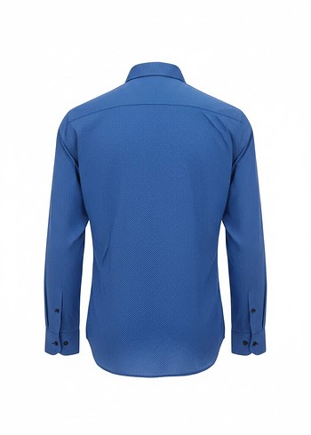 Mavi Uzun Kollu Düğmeli Gömlek - Görsel 2