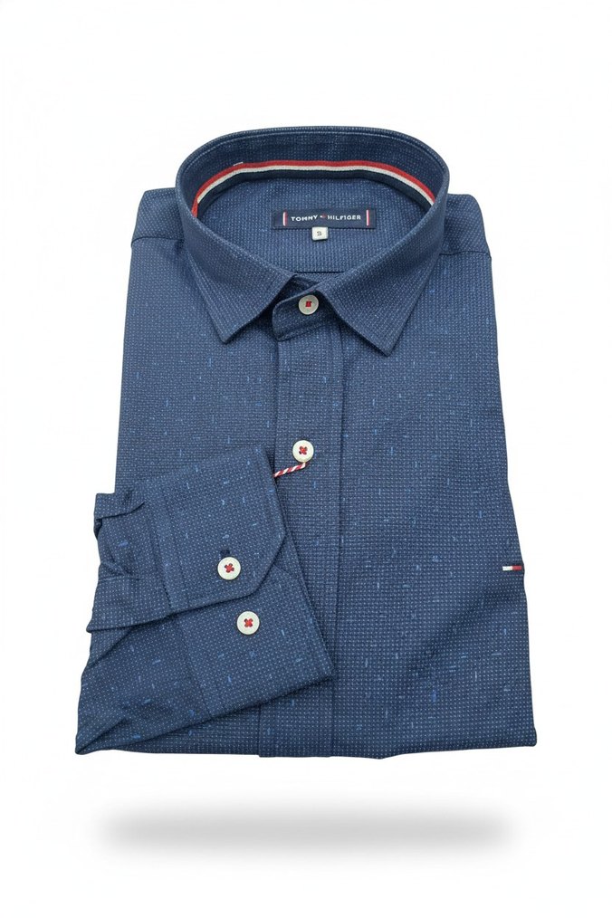 Erkek Lacivert Düğmeli Uzun Kollu Gömlek - Görsel 5