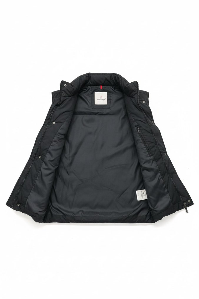 Erkek Siyah-Beyaz Yelek, Yüksek Yaka, Kemerli - Görsel 3