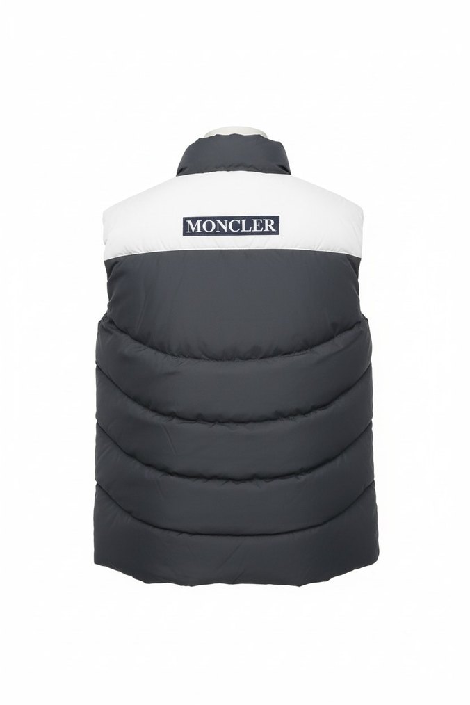 Erkek Siyah-Beyaz Yelek, Yüksek Yaka, Kemerli - Görsel 2