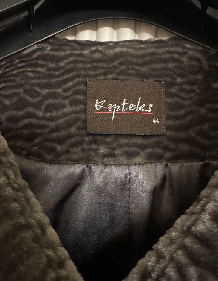 Düğmeli Gri Kadın Uzun Klasik Kaban - Görsel 4