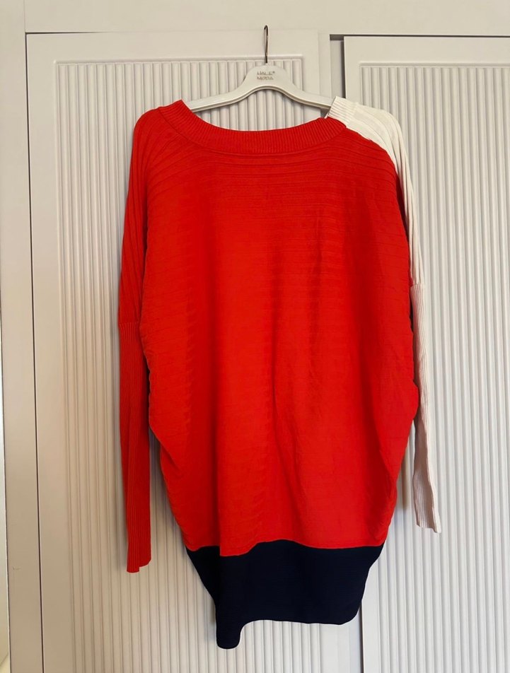 İpekyol Renk Bloklu V Yakalı Kadın Triko - Görsel 2