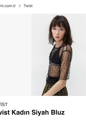 Siyah Dantel Transparan Kadın Bluz - Görsel 3