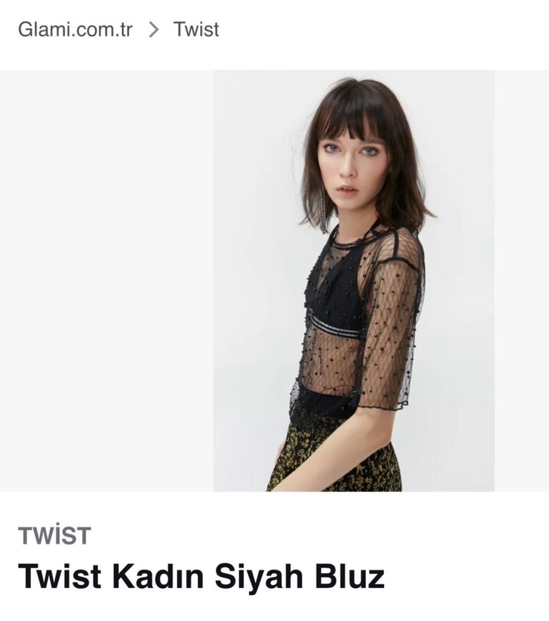 Siyah Dantel Transparan Kadın Bluz - Görsel 3