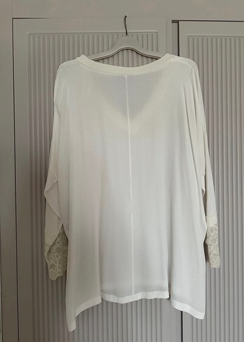 İpekyol Dantel Detaylı Beyaz V-Yaka Kadın Bluz - Görsel 2