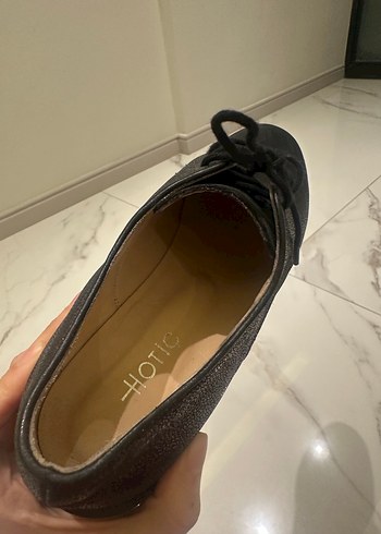 Bordo iş  Deri Kadın Klasik Ayakkabı - Görsel 3