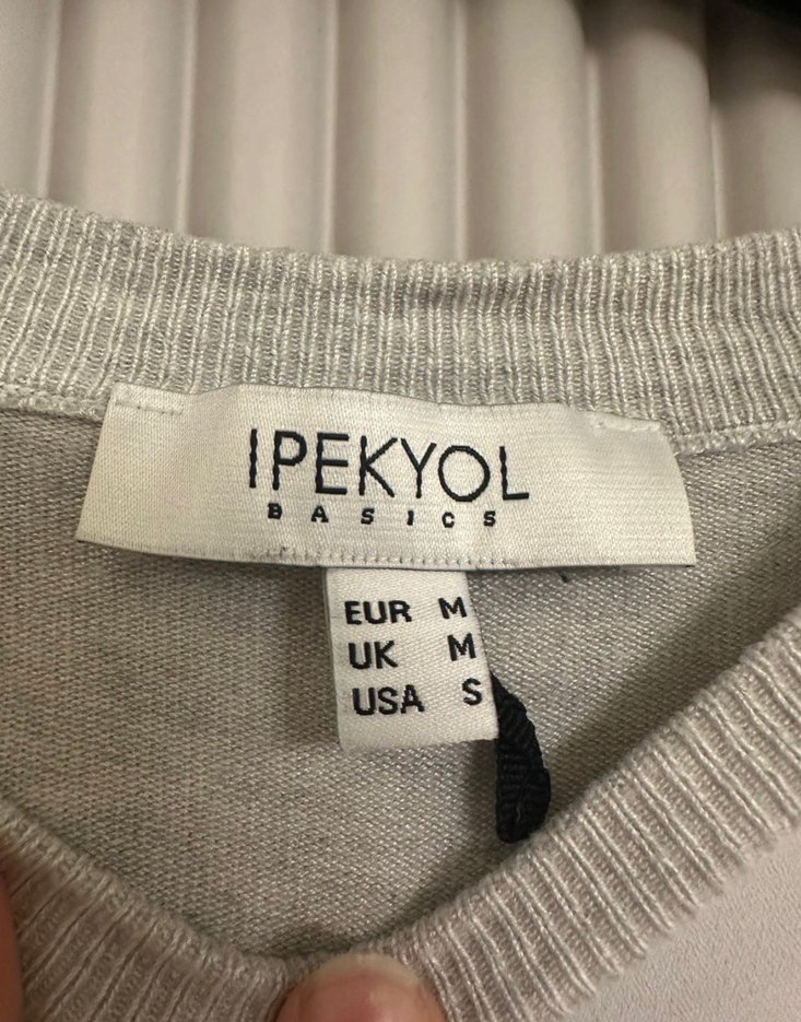İpekyol Pamuklu Çiçek Desenli Gri Kadın Sweatshirt - Görsel 4