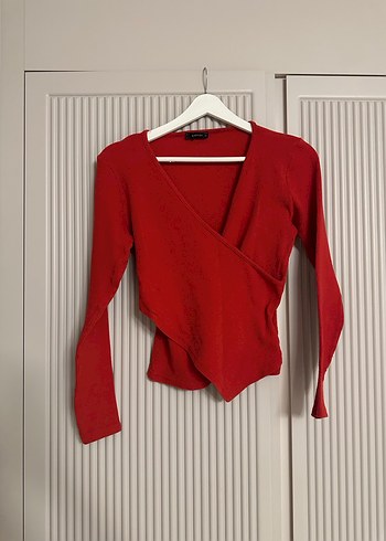 Kırmızı triko kazak - Görsel 4