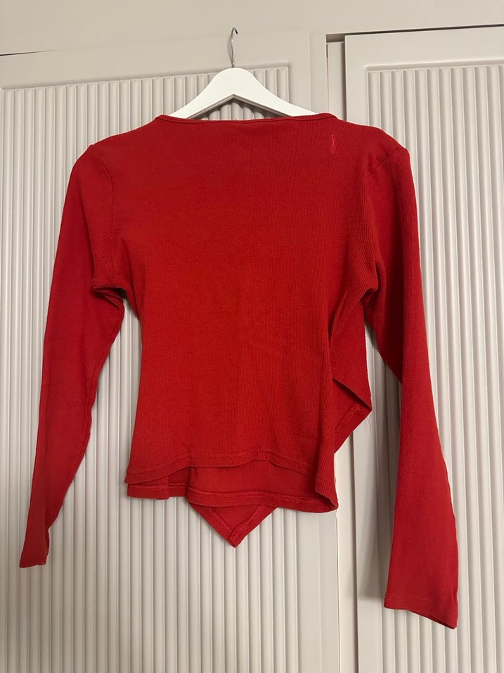 Kırmızı triko kazak - Görsel 5