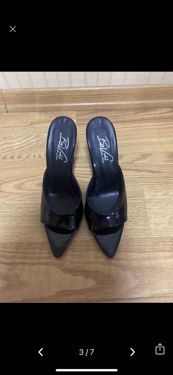 Siyah Rugan Tokalı Stiletto ince  Topuklu Kadın Ayakkabı - Görsel 3