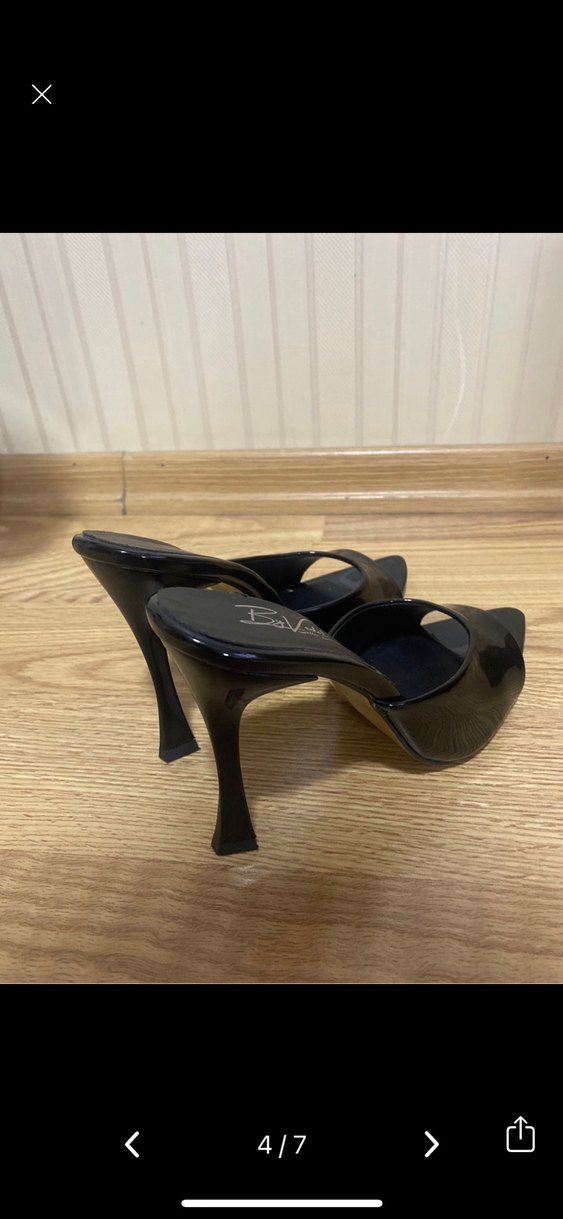 Siyah Rugan Tokalı Stiletto ince  Topuklu Kadın Ayakkabı - Görsel 4