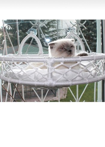 Beyaz Askılı Kedi Yatağı - Görsel 3