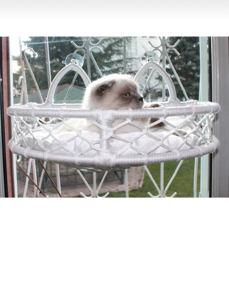 Beyaz Askılı Kedi Yatağı - Görsel 2