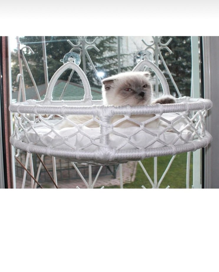 Beyaz Askılı Kedi Yatağı - Görsel 3