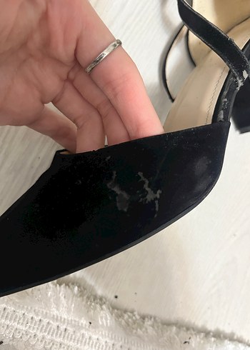 Siyah süet Tokalı Topuklu Kadın Ayakkabı - Görsel 5