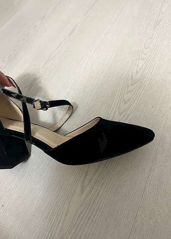 Siyah süet Tokalı Topuklu Kadın Ayakkabı - Görsel 7