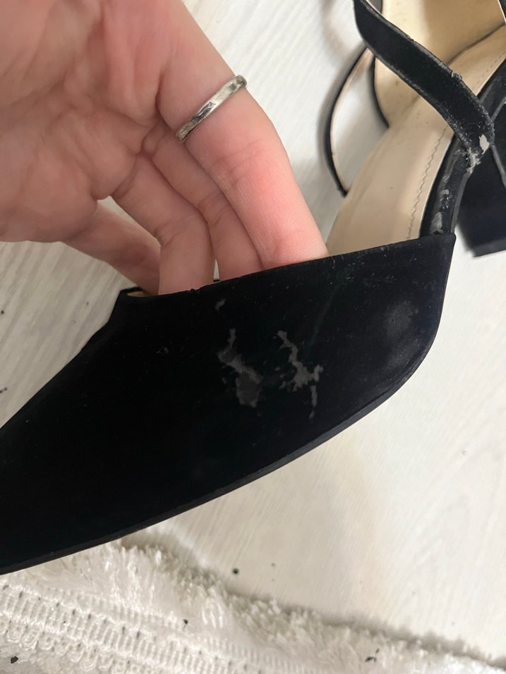 Siyah süet Tokalı Topuklu Kadın Ayakkabı - Görsel 5