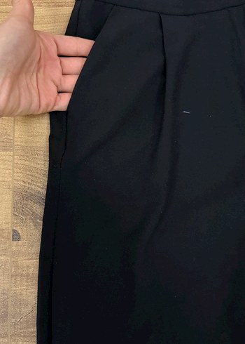 Siyah Kadın Siyah Uzun Pantolon Detaylı - Görsel 2