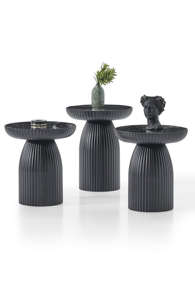 3' lü Orta Sehpa Bohem Tarz - Görsel 3