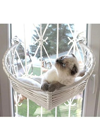 Kedi Cam Yatağı & Cam Askılı Vantuzlu Kedi Yatağı Beyaz - Görsel 3