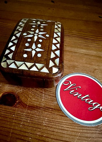 Antika Sedef el yapımı ahşap kutu - Görsel 5