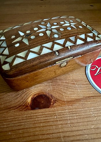 Antika Sedef el yapımı ahşap kutu - Görsel 3