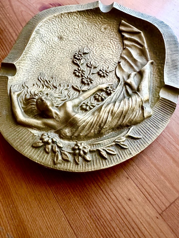 Art Nouveau nadir koleksiyonluk italyan bronz tabla - Görsel 3