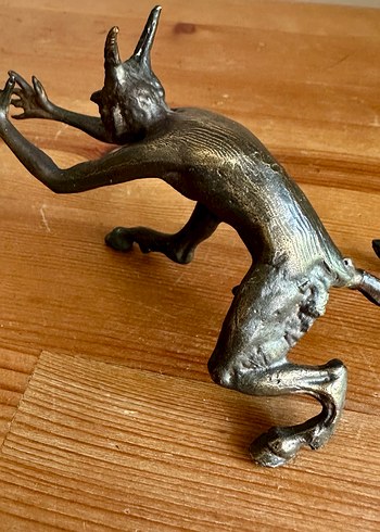 Koleksiyonluk Vintage El Dökümü Bronz Şeytan Figürü NADİR!!! - Görsel 4