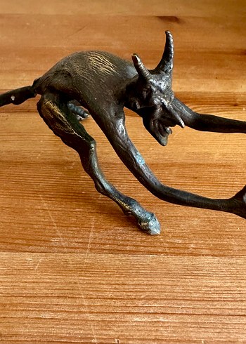 Koleksiyonluk Vintage El Dökümü Bronz Şeytan Figürü NADİR!!! - Görsel 5