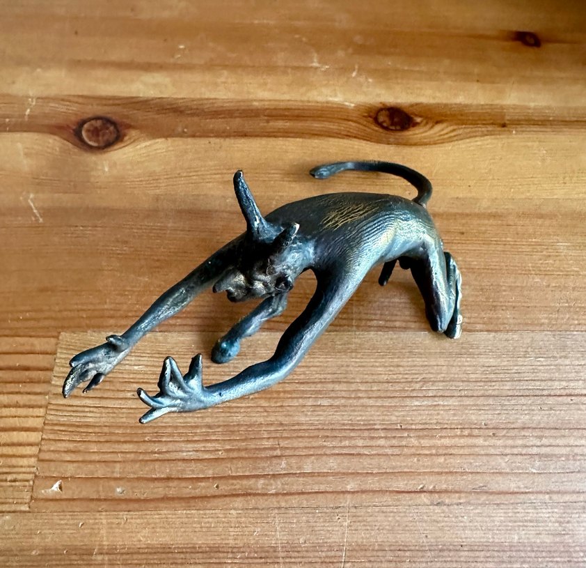 Koleksiyonluk Vintage El Dökümü Bronz Şeytan Figürü NADİR!!! - Görsel 3