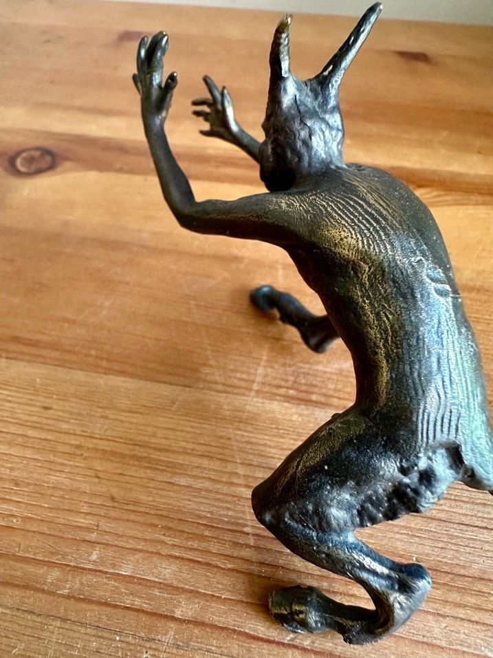 Koleksiyonluk Vintage El Dökümü Bronz Şeytan Figürü NADİR!!! - Görsel 2