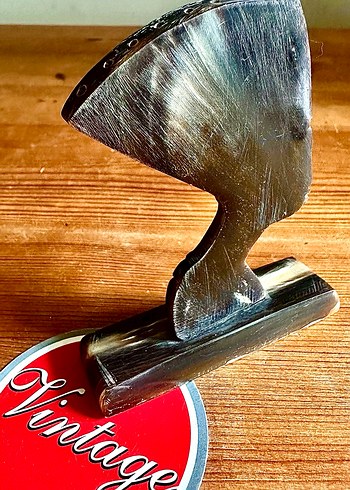 Vintage nefertiti figürü gerçek bufalo boynuzu - Görsel 3