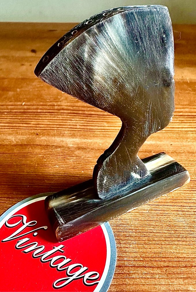 Vintage nefertiti figürü gerçek bufalo boynuzu - Görsel 3