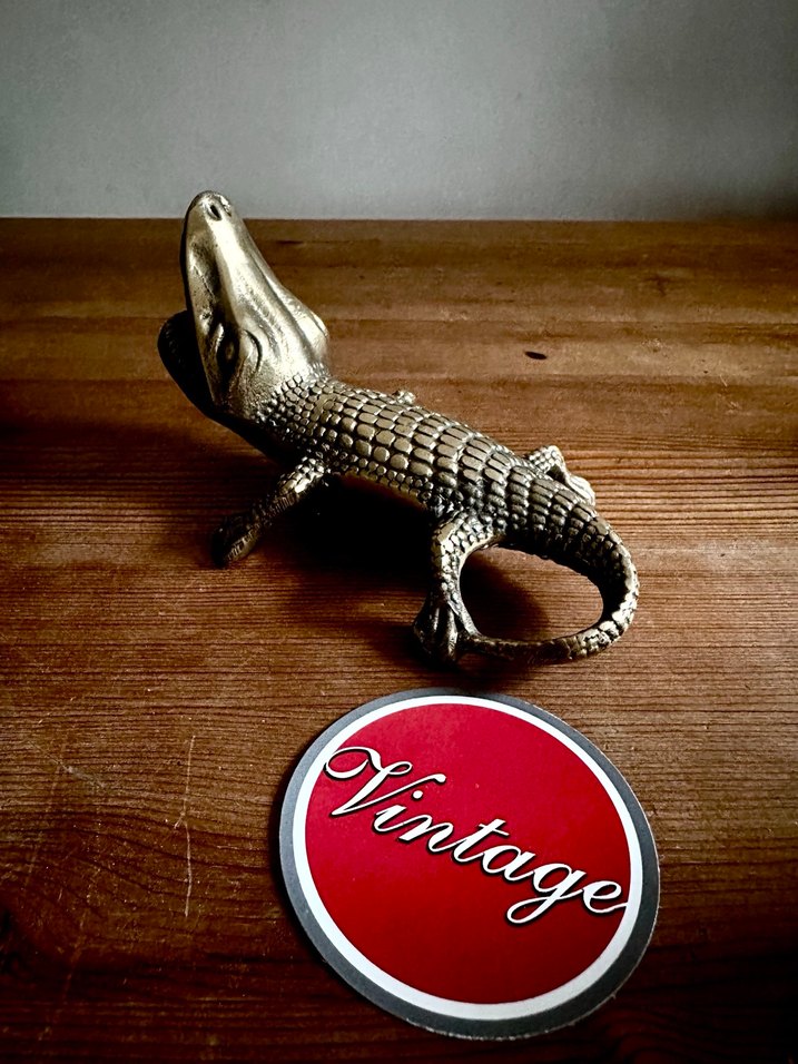 Vintage alman yapımı 400gr pirinç timsah - Görsel 5